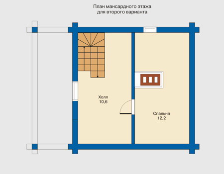 Планировка мансардного этажа :: Проект деревянного дома 10-47