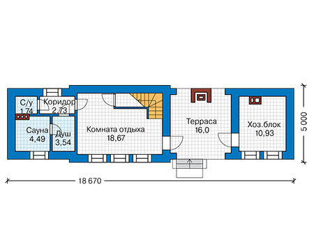 Планировка первого этажа :: Проект дома из кирпича 41-31