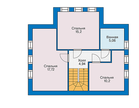 Планировка мансардного этажа :: Проект дома из газобетона 61-60
