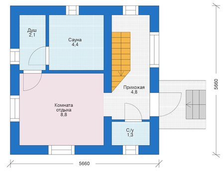 Планировка первого этажа :: Проект дома из кирпича 73-14