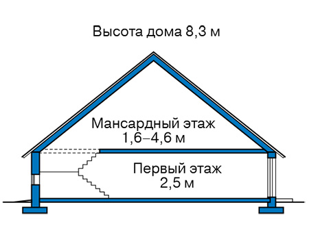 Высота этажей в проекте дома из кирпича 42-76