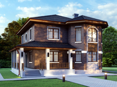 СВЕТЛЫЙ-150 - Проект уютного дома 150 м2 с вторым светом, с двухскатной крышей, из газобетона